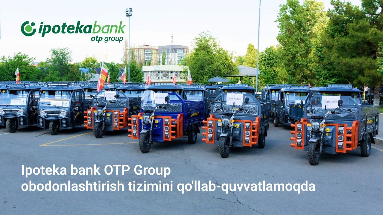 Ipoteka bank OTP Group tomonidan obodonlashtirish tizimi xodimlariga 152 ta elektr motorollerlar topshirildi