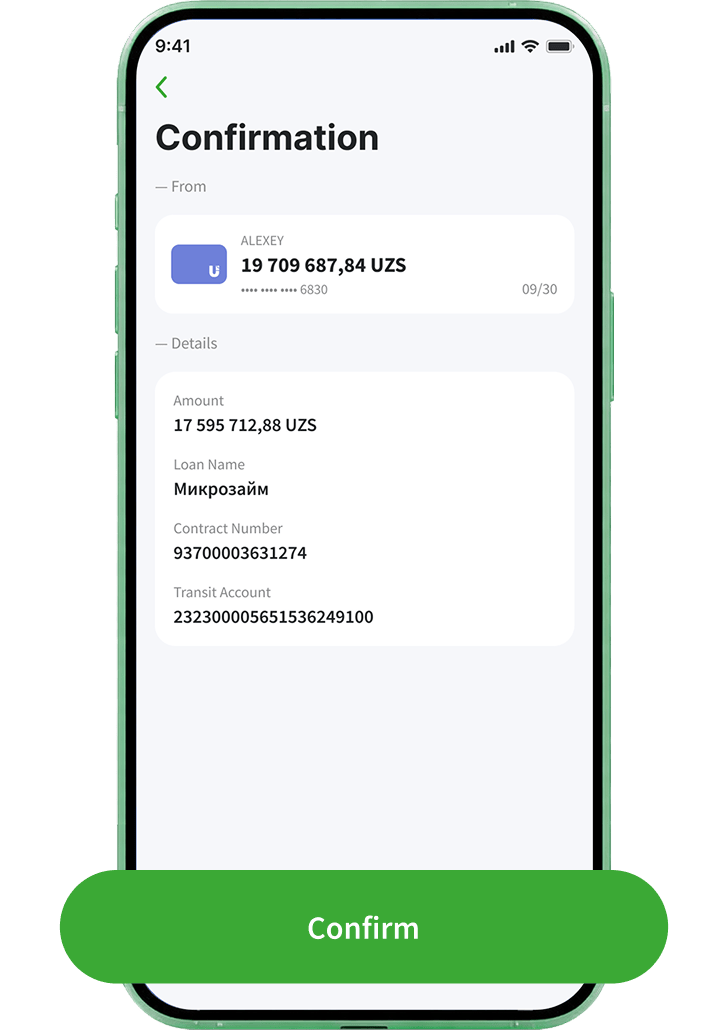 Review the details and confirm